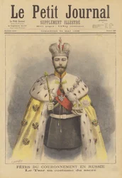 Le tsar Nicolas II de Russie dans ses robes de couronnement
