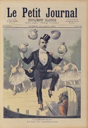 Georges Clemenceau (1841-1929) jonglant avec des sacs d