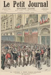 Le départ de la course sur route de Paris à Belfort, de 
