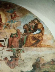 Le Jugement Dernier, détail représentant les Apôtres à gauche du Christ