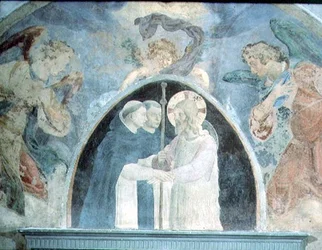 Christ avec des pèlerins