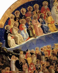 Le Jugement dernier : détail des saints au Paradis. Peinture de Guido di Pietro (ou Fra Giovanni da Fiesole), dit Fra Angelico ou il Beato (1400-1455)