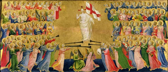 Le Christ glorifié dans la cour du ciel, 1423-24 (détail)