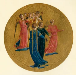Détail du Couronnement de la Vierge, XVe siècle, vers 1909