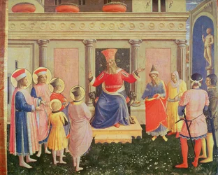 Saints Côme et Damien et leurs frères devant le proconsul Lysias, de la prédelle du retable de San Marco, 1438-40