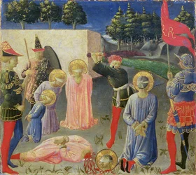 La Décapitation de St. Cosmas et St. Damian, de la prédelle du retable Annalena, c.1434
