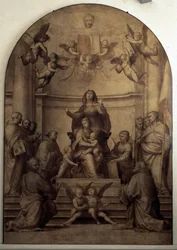 Pala del Gran Consiglio représentant Sainte Anne, la Vierge et les enfants Jésus et Saint Jean-Baptiste entourés de saints