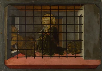 Saint Mamas en prison jeté aux lions, panneau de prédelle du retable de la Sainte Trinité de Pistoia, 1455-1460
