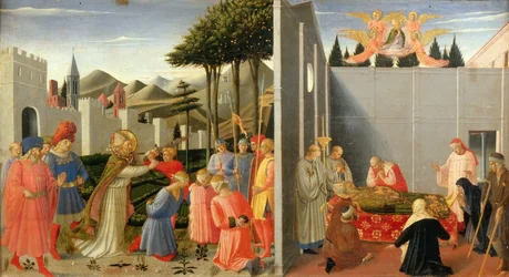 Saint Nicolas libère un homme innocent condamné à mort du retable de Pérouse, vers 1437