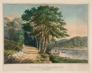 Vue près de Highbridge. Harlem River, N.Y.