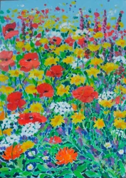 Prairie de fleurs sauvages, 2024 (acrylique sur toile)