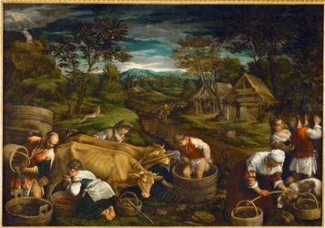 Automne - Moïse reçoit les tables de la loi (peinture sur toile)