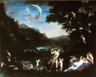 Adonis conduit à Vénus par des chérubins