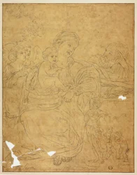 Sainte Famille avec deux anges