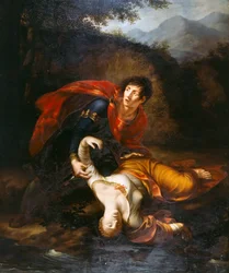 Rhadamistus jetant Zenobia blessée dans la rivière Araxes, 1812
