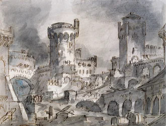 Décor de scène par Francesco Bagnara pour la première scène de L