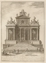 Un temple dédié à Jupiter, Junon et Minerve, pour le festival de Chinea, 1785