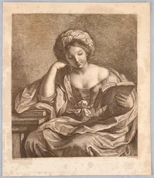 Une Sibylle, avec un livre