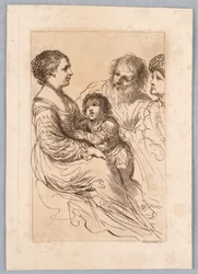 Dame, Garçon et Deux Vieux Hommes