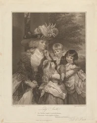 Lady Charlotte Smith et ses enfants; George Henry, Louisa et Charlotte