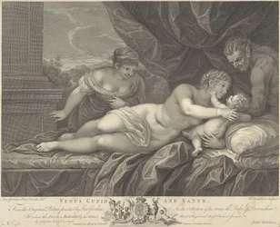 Vénus, Cupidon et satyre