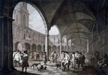 Vue de la Cour de la Bourse Royale avec Marchands et Courtiers, Londres, 1788