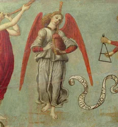 Ange jouant de la cornemuse, vers 1475-97, détail de 64871