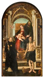 Transept nord, Autel de Saint Nicolas, Vierge en majesté et Enfant Sainte Anne Saints Nicolas de Tolentino et Jérôme, Francesco Casella 1510