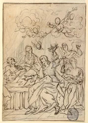 Dessin, Mort de Saint Joseph, 1880