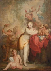 Allégorie du vice et de la vertu (huile sur toile)