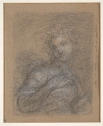 Figure féminine à mi-corps (recto); Soldat assis en armure (verso)