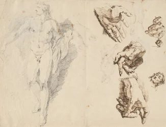 Apollon et études de la main de l