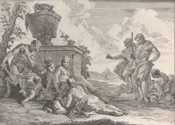 Satyre avec Massue et Sept Figures, des Bacchanales et Histoires, 1744