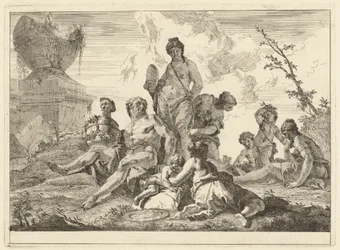 Vénus et Vulcain avec trois nymphes et trois cupidons