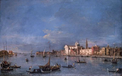 Vue du canal de la Giudecca vers le nord-ouest avec les Zattere