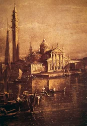 Église de San Giorgio et le Campanile, détail du Bassin de la place Saint-Marc, vers 1774