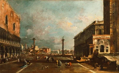 Petite place Saint-Marc vers San Giorgio, Venise par Francesco Guardi