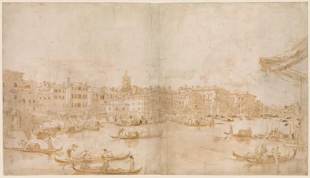 Le Grand Canal au-dessus du Rialto (recto) ; Un prêtre célébrant la messe et saint Vincent Ferrier prêchant (verso)