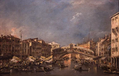 Le pont du Rialto à Venise,1760 (huile sur toile)