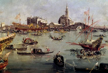Le doge sur le Bucentaure à San Nicolo du Lido à Venise, jour de l