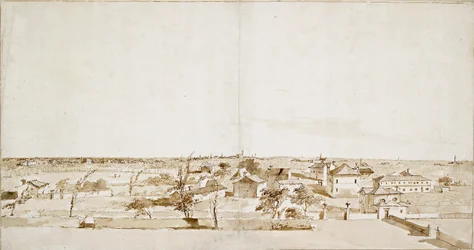 Vue à travers le jardin de la Villa Loredan, milieu du XVIIIe siècle