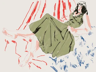 Croquis de mode : robe verte
