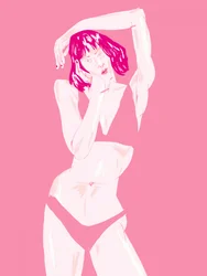 Femme en rose en train de poser