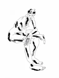 Figure contemplative assise
