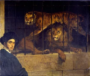 Autoportrait au tigre et au lion
