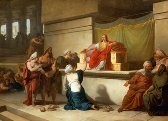 Le Jugement de Salomon, par Francesco Hayez (1791-1882), huile, 54,4 x 75 cm
