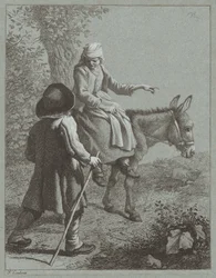 Garçon et fille avec un âne