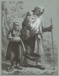 Paysanne avec deux enfants