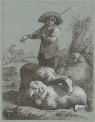 Jeune berger avec des moutons, 1764
