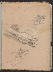 Carnet de croquis de Vérone : Étude de mains et crâne (page 21)